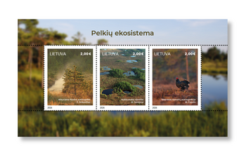 Naujame pašto ženklų bloke atsiveria Lietuvos pelkių pasaulio grožis