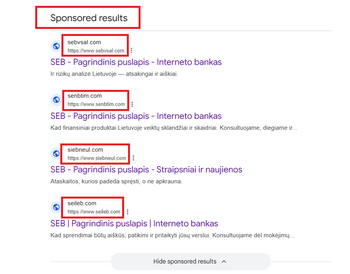 Sukčiai kuria netikras svetaines: įspėja saugotis paieškos sistemose rodomų nuorodų