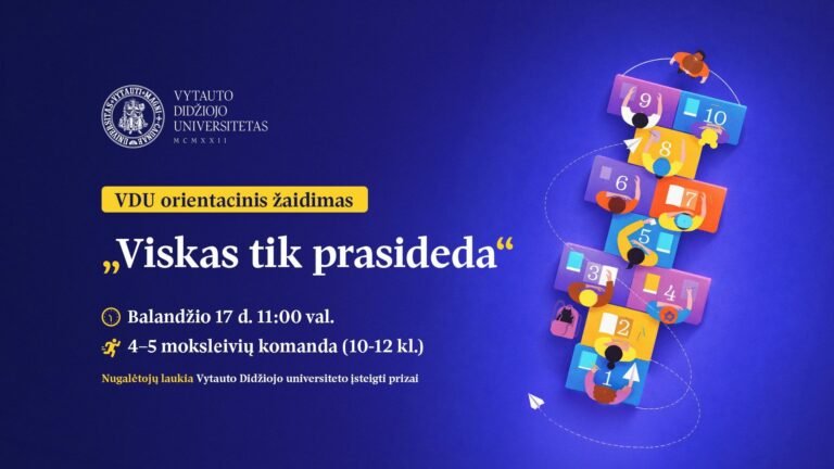 VDU kviečia moksleivius į orientacinį žaidimą „Viskas tik prasideda“