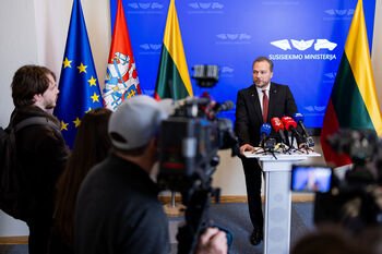 Ministro J. Taminsko spaudos konferencija dėl vakar skelbto oro pavojaus