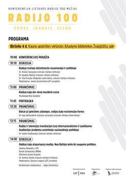 Lietuvos radijo 100-mečiui skirta konferencija „Radijo 100. Erdvė. Įrankis. Scena“.