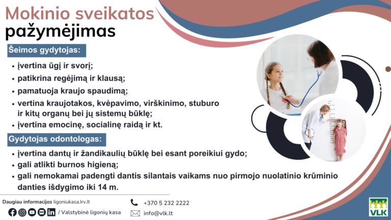Moksleivių sveikatos patikra: kodėl verta neatidėlioti iki rudens