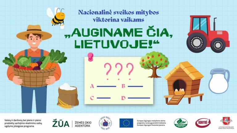 „Įdomiosios pamokos“ ir viktorinos „Auginame čia, Lietuvoje!“ metu Lietuvos vaikai gilino žinias apie sveiką mitybą ir maisto kelią nuo lauko iki stalo