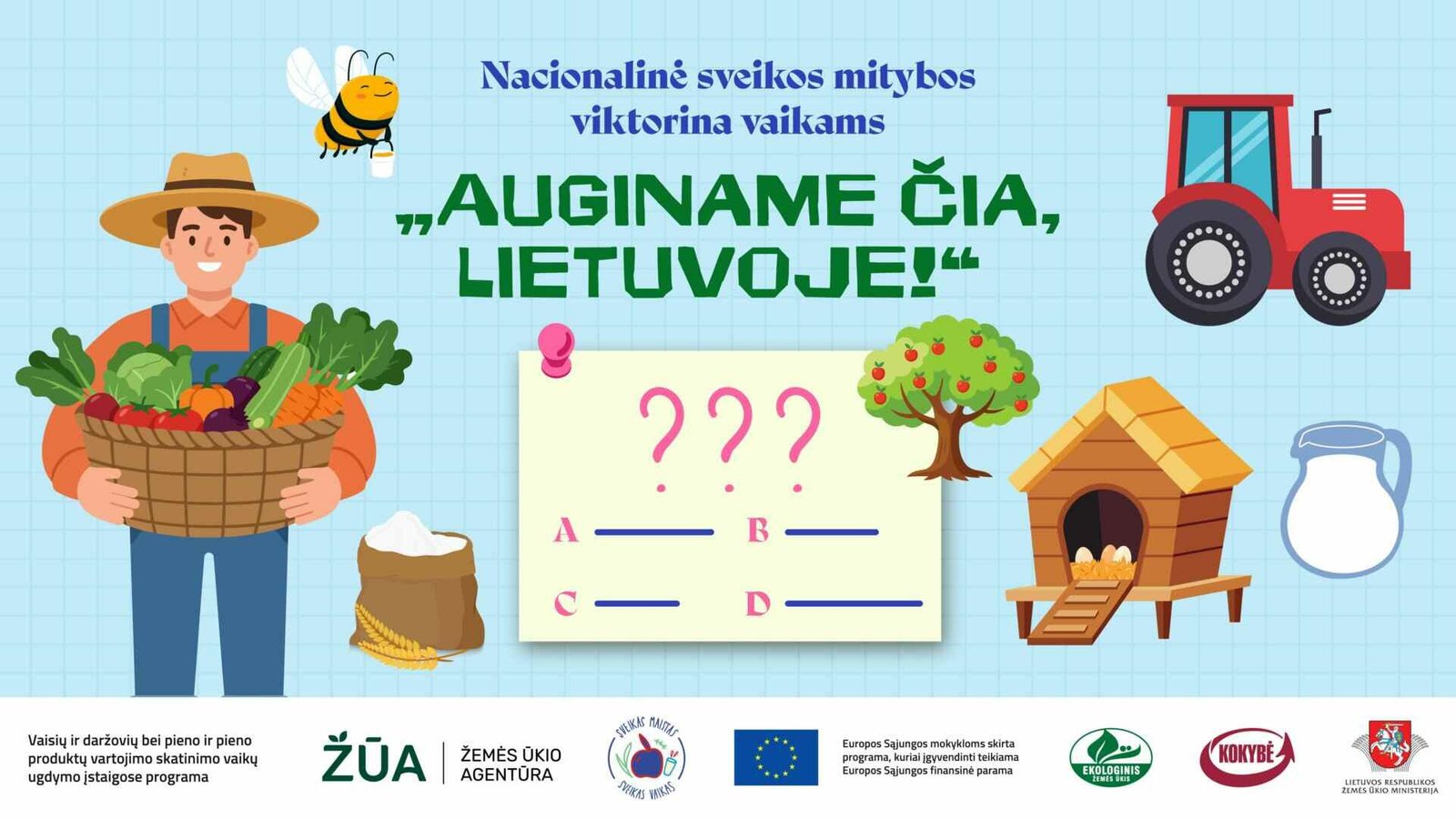 „Įdomiosios pamokos“ ir viktorinos „Auginame čia, Lietuvoje!“ metu Lietuvos vaikai gilino žinias apie sveiką mitybą ir maisto kelią nuo lauko iki stalo