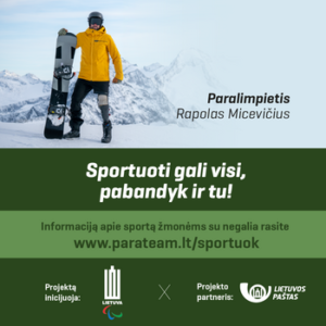 „Sportuoti gali visi. Pabandyk ir tu“: Lietuvos paštas tampa Lietuvos paralimpinio komiteto partneriu