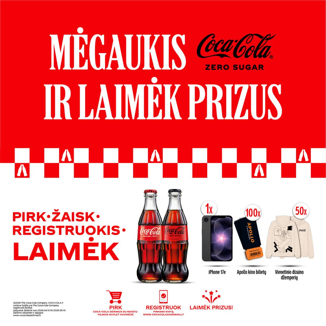 „Coca-Cola HBC Lietuva“ pristato pirmąją tokio pobūdžio skaitmeninę vartotojų aktyvaciją „Vilnius Outlet“ prekybos centre
