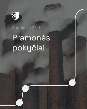 Visos pramonės produkcijos vertė liepą sumažėjo 2,4 proc.