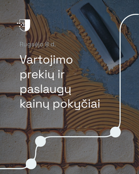 2026 m. rugpjūtį, palyginti su liepa, vartojimo prekių ir paslaugų kainos sumažėjo 0,1 proc.