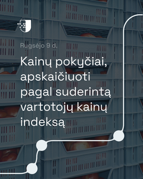 2026 m. rugpjūtį apskaičiuota: vidutinė metinė infliacija sudarė 4,3 proc.