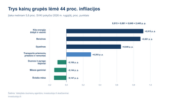 Šildymo energija, benzinas ir dyzelinas lėmė 44 proc. Lietuvos infliacijos: bendras kainų augimas siekė 5,6 proc