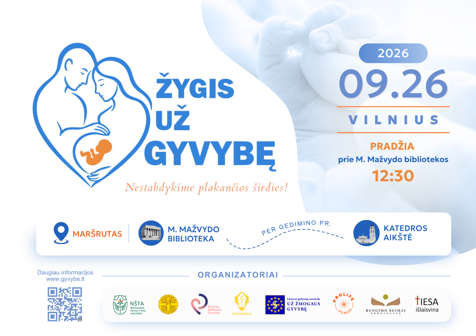 Rugsėjo 26-ąją Vilniuje vyks „Žygis už gyvybę 2026“
