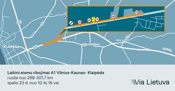 „Via Lietuva“: dėl pratybų spalio 23 d. automagistralėje A1 Klaipėdos rajone – laikini eismo ribojimai