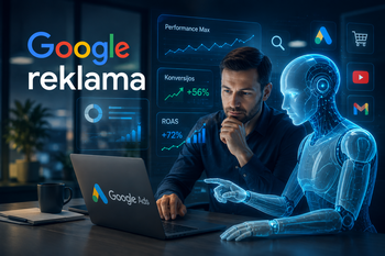 Google Ads reklama 2026-aisiais: kai dirbtinis intelektas optimizuoja, o žmogus kuria strategiją