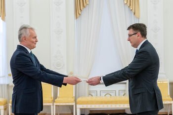 Prezidentas priėmė Belgijos, Indijos ir Jordanijos ambasadorių skiriamuosius raštus