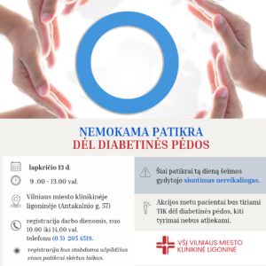 Diabetu sergantiems žmonėms – nemokama kojų kraujotakos patikra Vilniuje